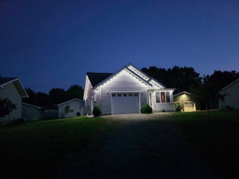 Addressable LED Puck Lights Under Eaves - Granite Falls, MN