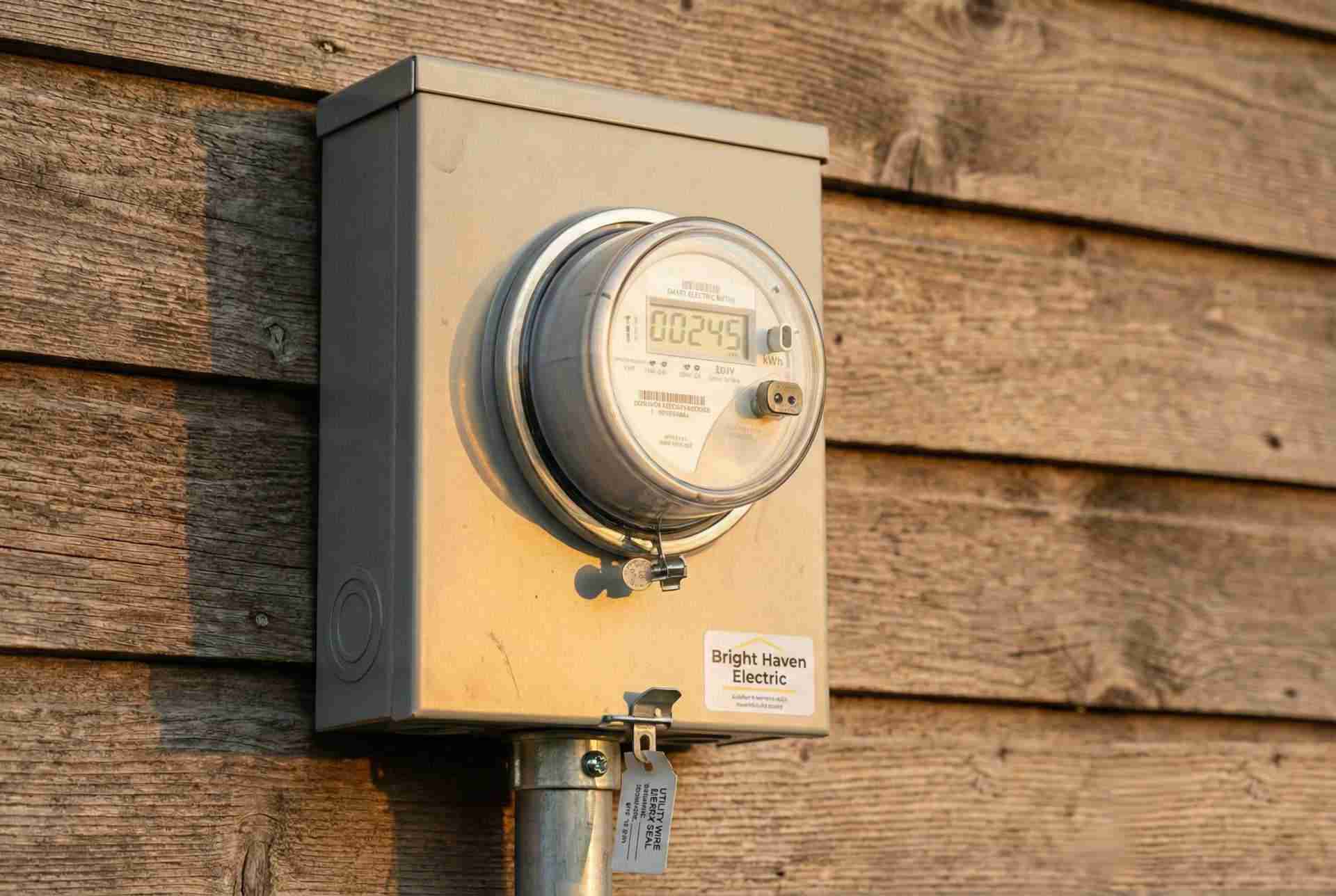 New 200A electrical meter socket on siding