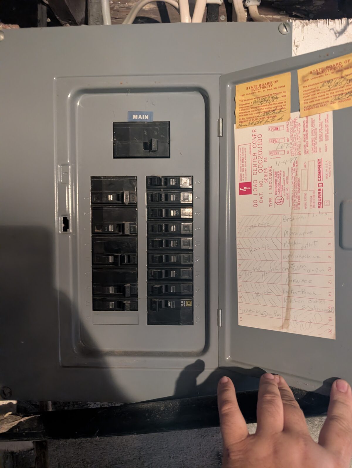 Before: Overcrowded 100A panel