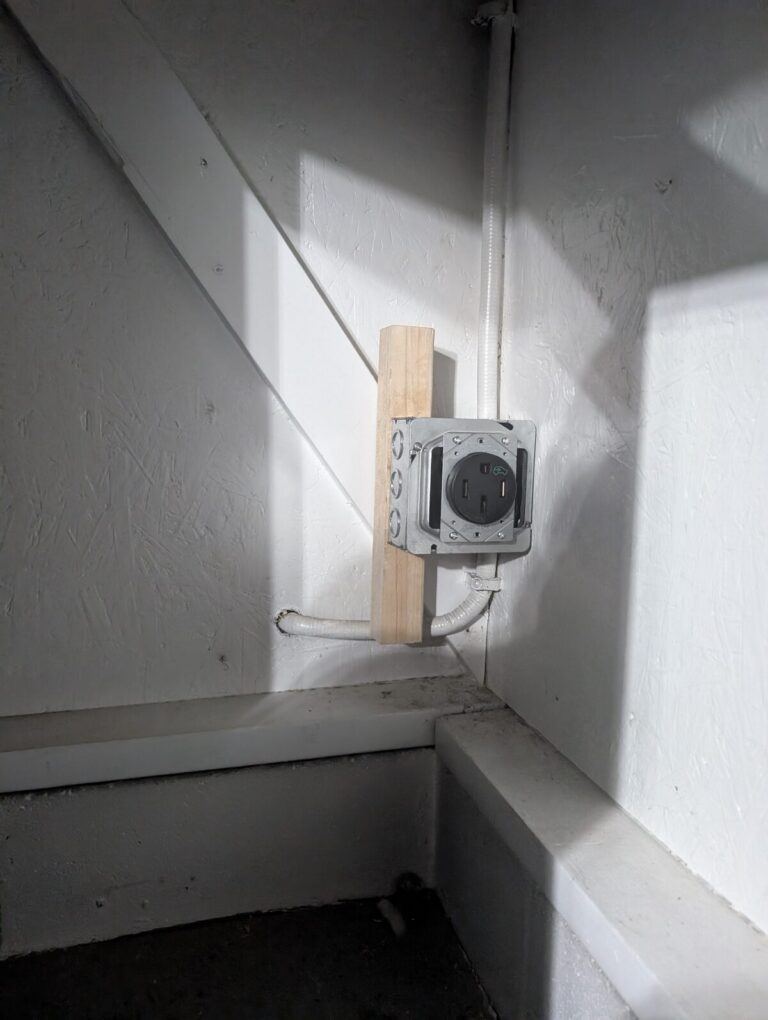 50 amp NEMA 14-50 EV charger outlet installed in garage in Canby MN