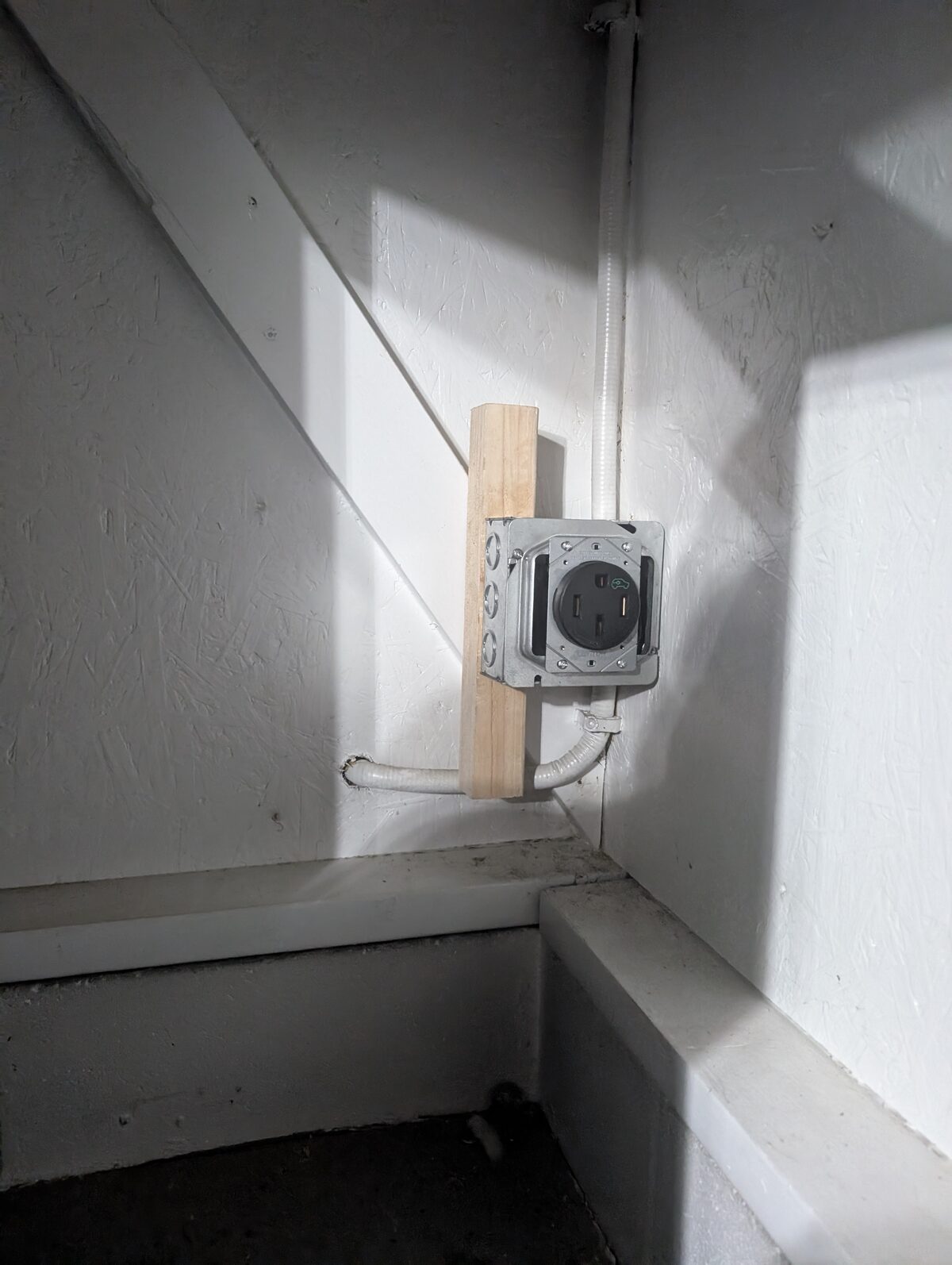 50 amp NEMA 14-50 EV charger outlet installed in garage in Canby MN